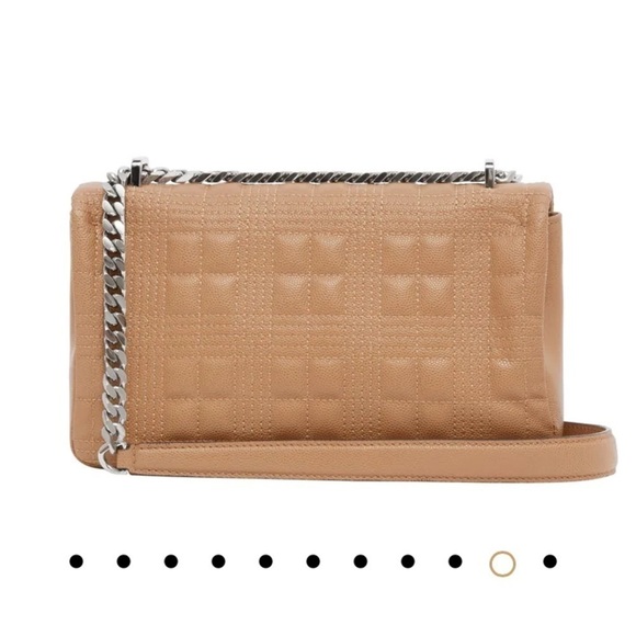 𝅺NWT BURBERRY Small Camel Quilted Grainy Leather Lola Bag - Picture 2 of 11